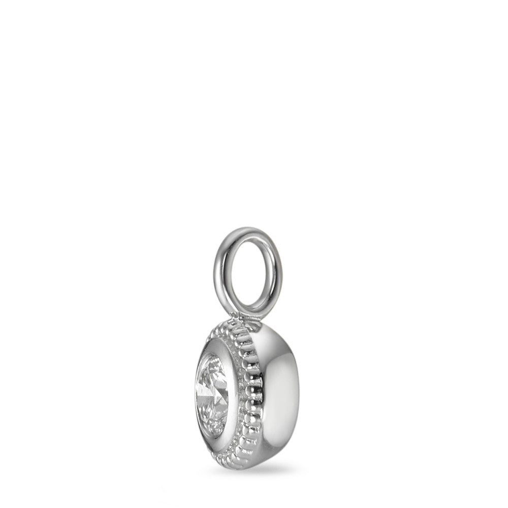 Pendentif Or blanc 18K Diamant 0.15 ct, w-si Ø6 mm