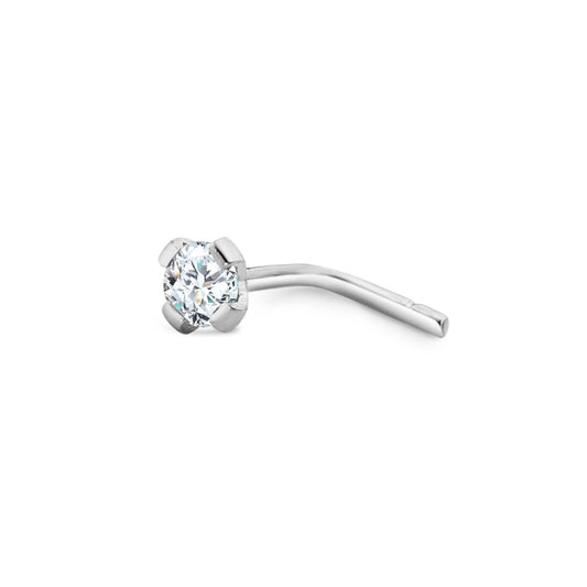 Clous de nez Or blanc 18K Zircone blanc Ø3.3 mm