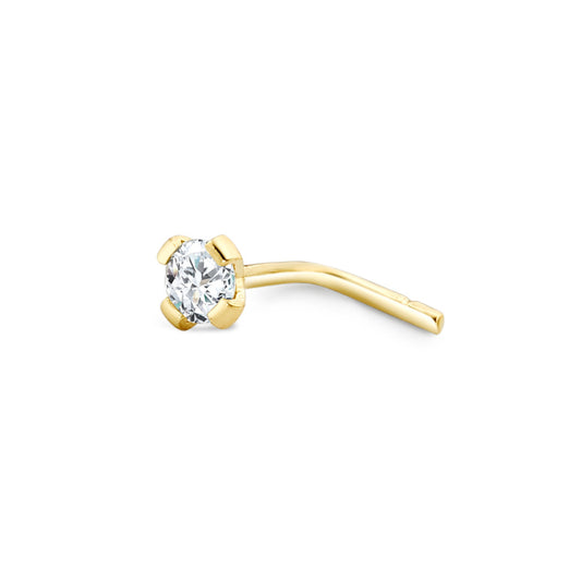 Clous de nez Or jaune 18K Zircone blanc Ø3.3 mm