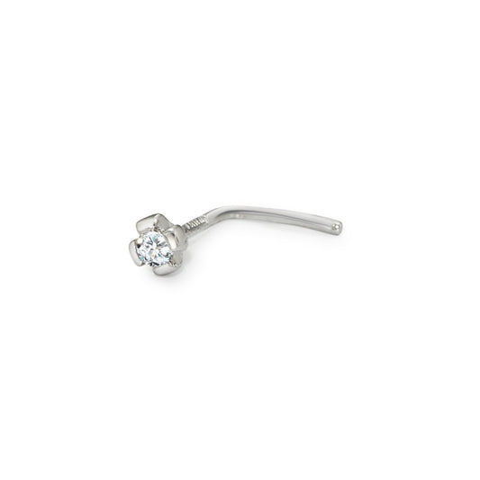 Clous de nez Or blanc 18K Diamant blanc, 0.03 ct, w-si Ø2.5 mm