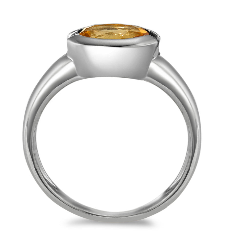 Bague Or blanc 9K Citrine