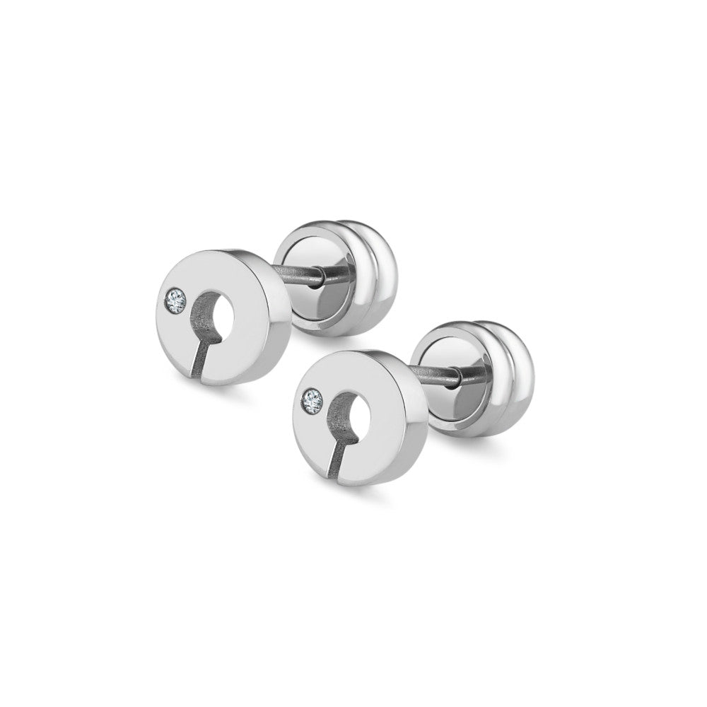 Clous d'oreilles Acier inoxydable Diamant 0.01 ct, 2 Pierres, p1 Ø5.5 mm