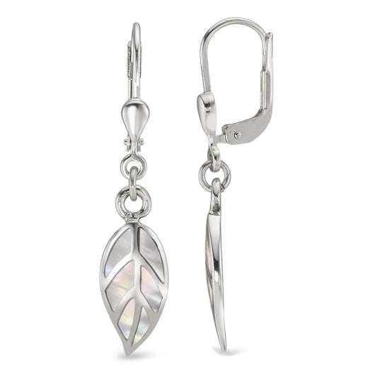 Pendant d'oreilles Argent nacre Feuille