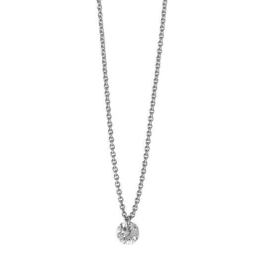 Collier Or blanc 18K Diamant 0.10 ct 42 cm