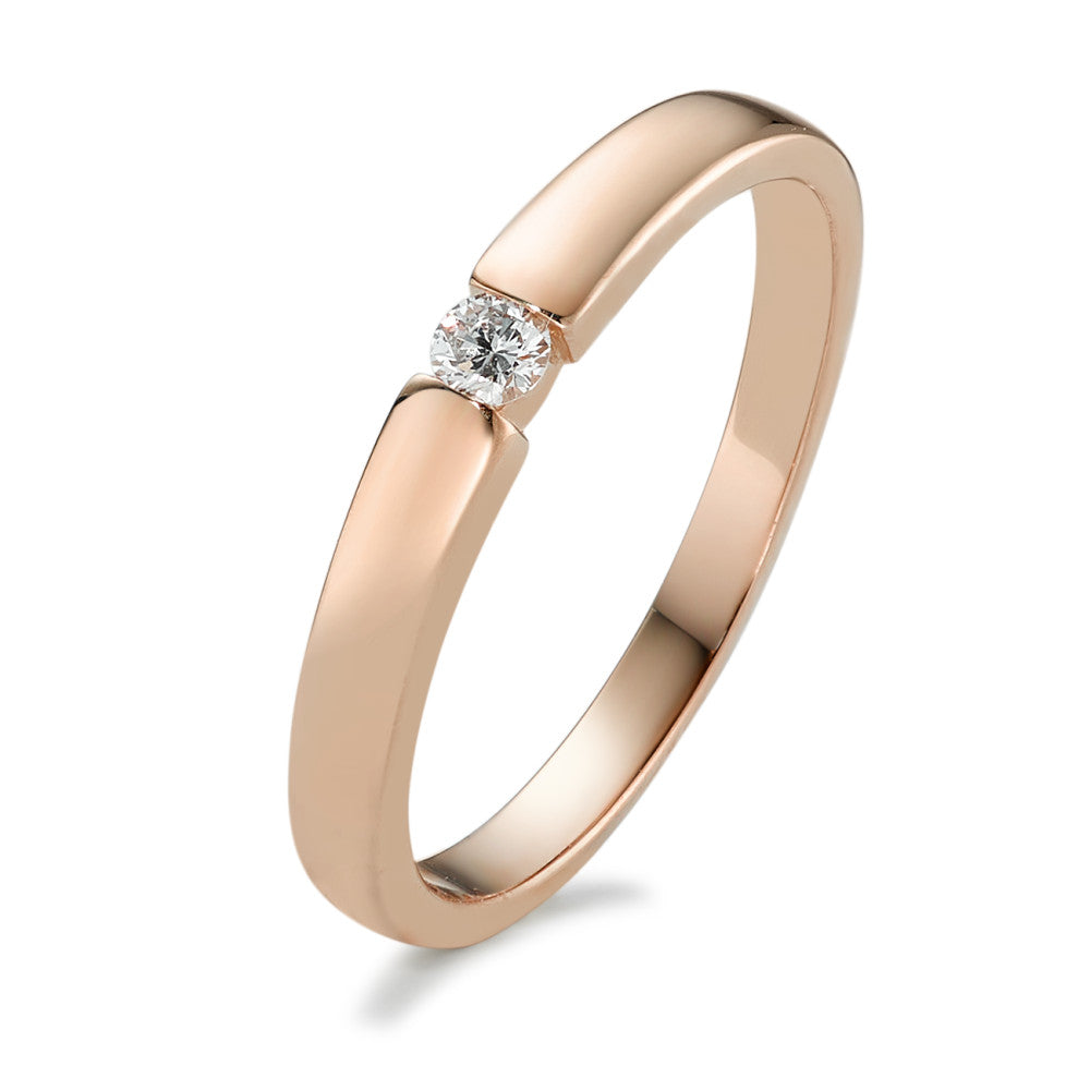 Bague solitaire Or rouge 14K Diamant 0.06 ct, w-si