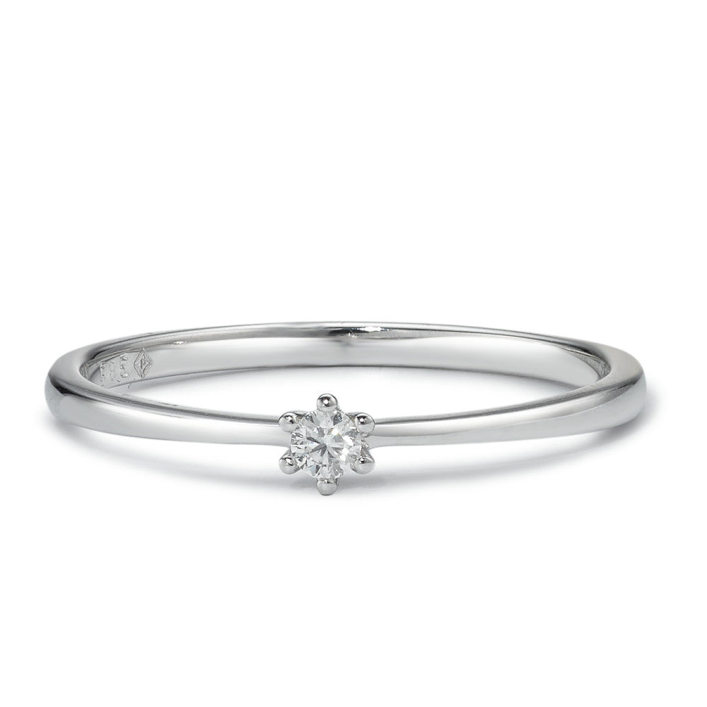 Bague solitaire Or blanc 14K Diamant 0.05 ct, w-si