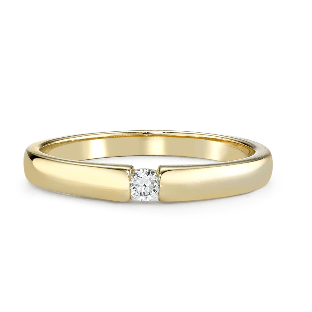 Bague solitaire Or jaune 14K Diamant 0.06 ct, w-si