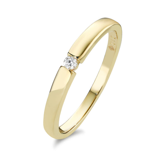 Bague solitaire Or jaune 14K Diamant 0.03 ct, w-si