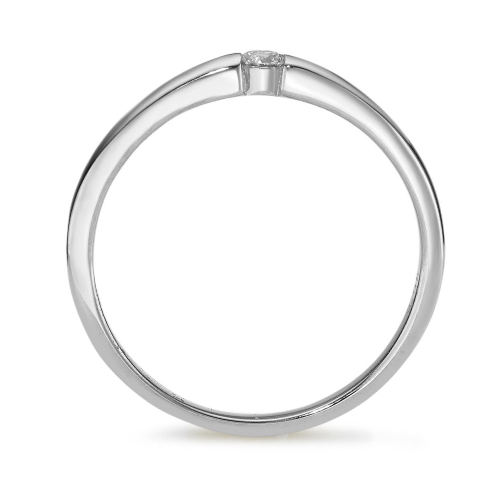 Bague solitaire Or blanc 14K Diamant 0.06 ct, w-si