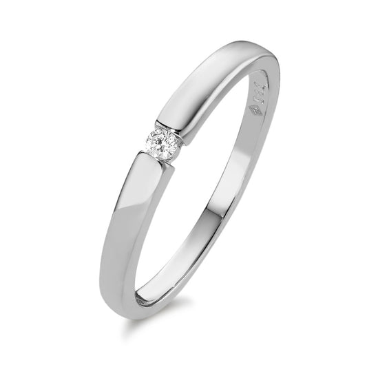 Bague solitaire Or blanc 14K Diamant 0.03 ct, w-si