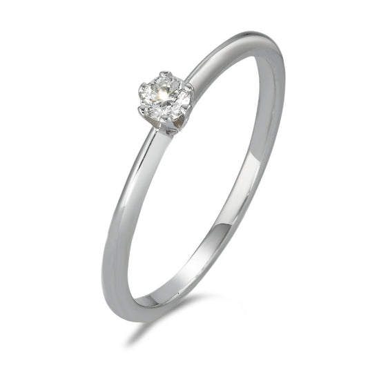 Bague solitaire Or blanc 14K Diamant 0.10 ct, w-si