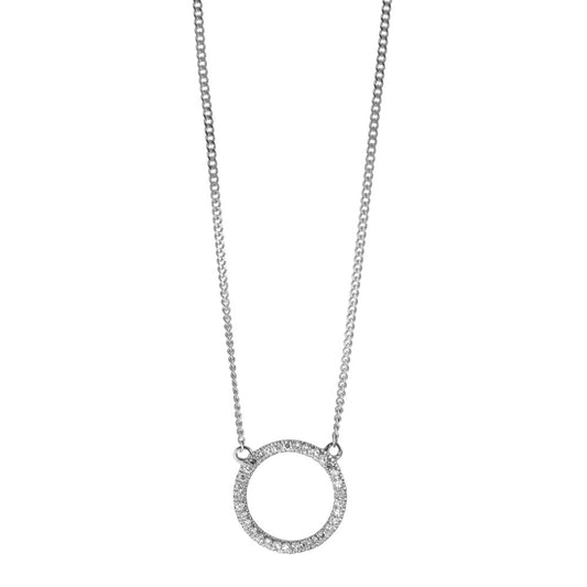 Collier Or blanc 14K Diamant 0.05 ct, w-si 42 cm