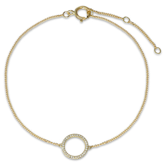 Bracelet Or jaune 14K Diamant 0.05 ct, w-si 15-18 cm