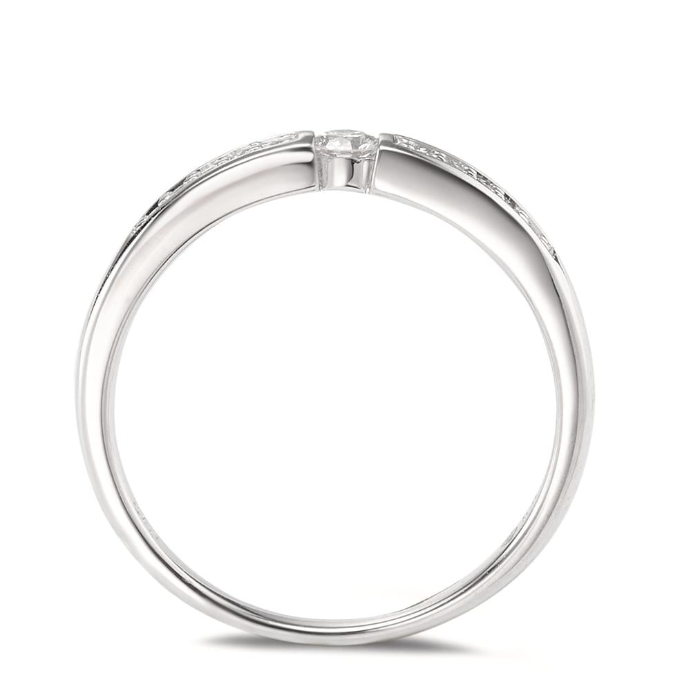 Bague Or blanc 14K Diamant 0.12 ct, 11 Pierres, w-si