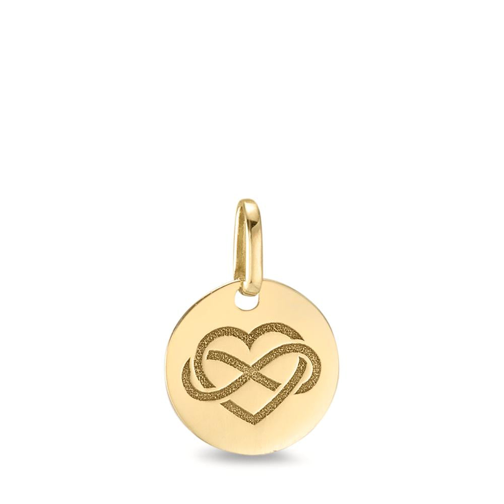 Pendentif avec gravure Or jaune 14K Coeur Ø9.5 mm