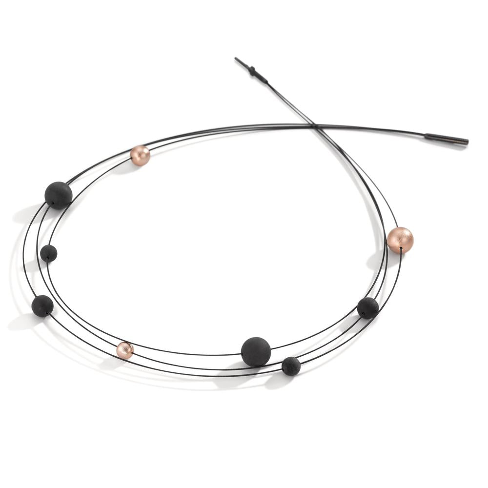 Collier Acier inoxydable, Carbone, Aluminium rosé PVD 45 cm