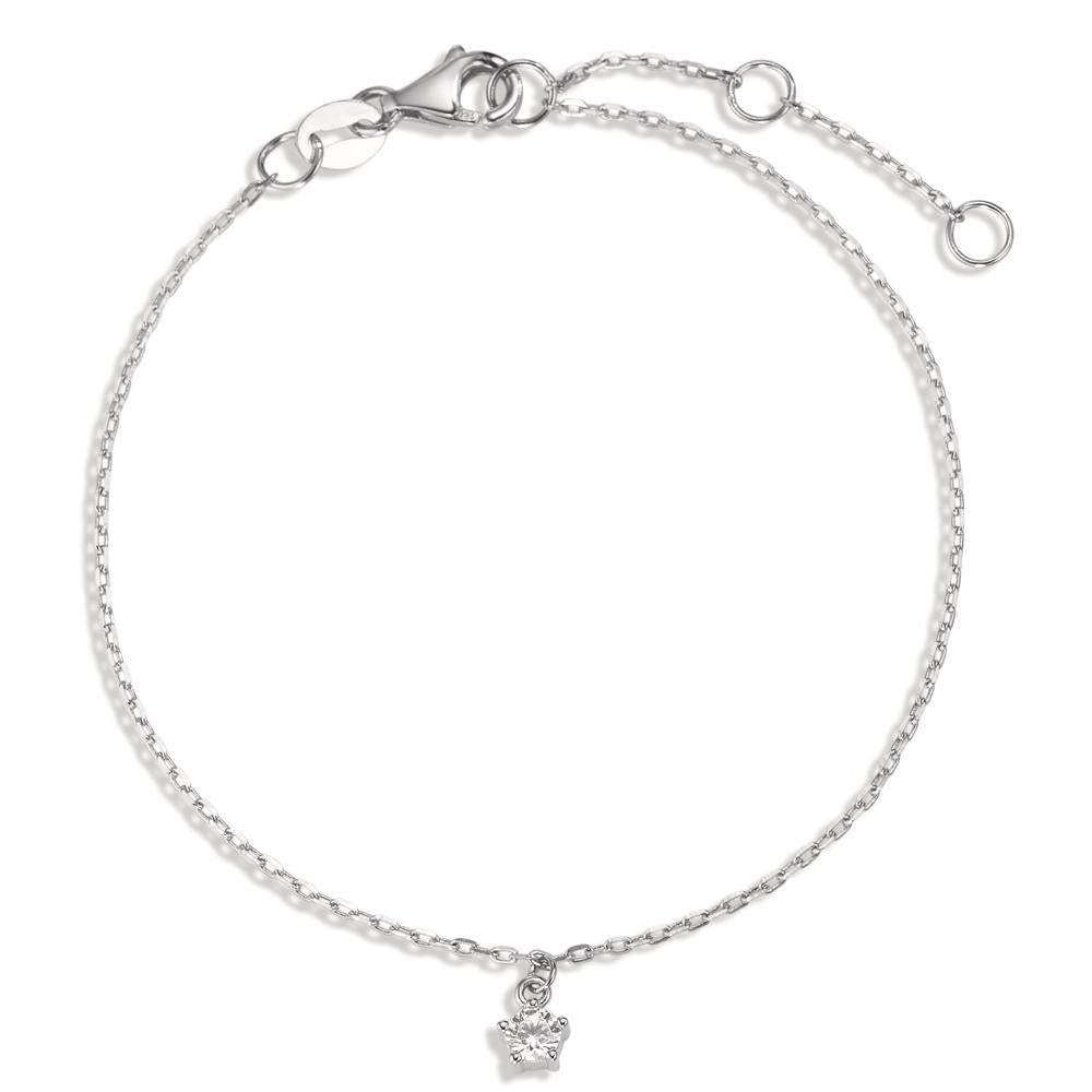 Bracelet Argent Zircone Rhodié 16-19 cm