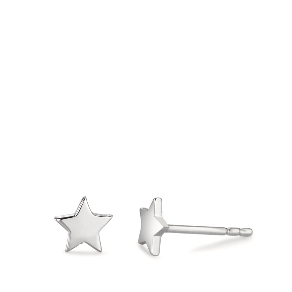 Clous d'oreilles Argent Rhodié Étoile Ø5.5 mm