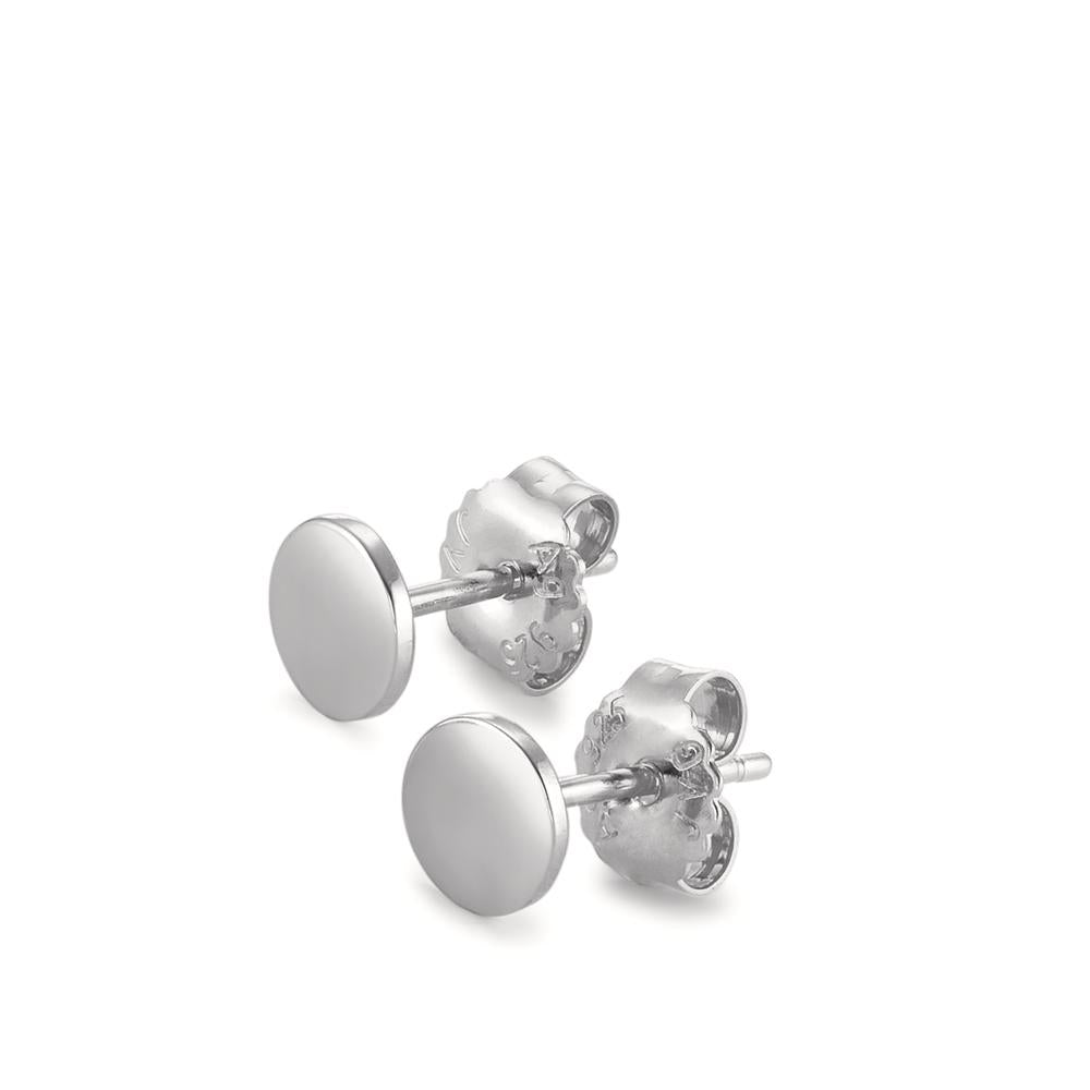 Clous d'oreilles Argent Rhodié Ø6 mm