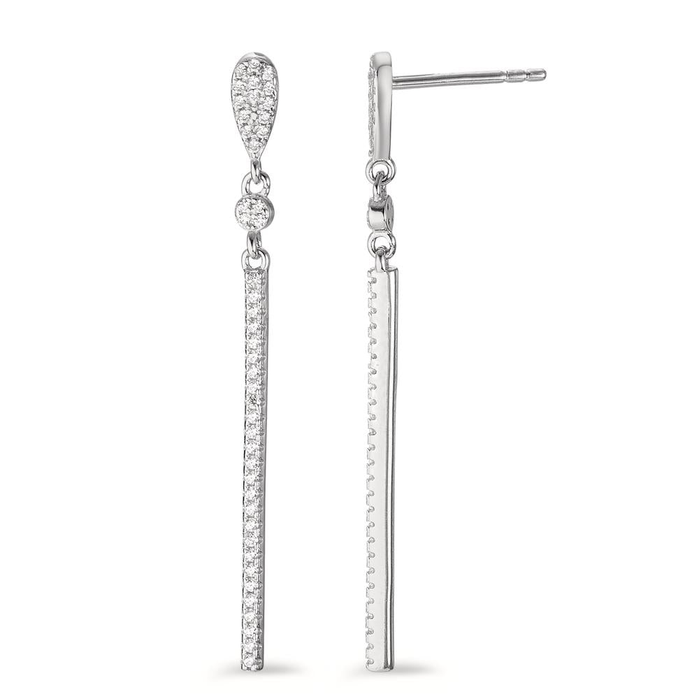 Pendant d'oreilles Argent Zircone Rhodié