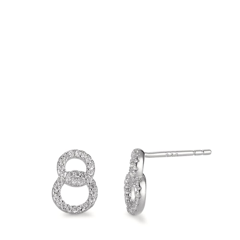 Clous d'oreilles Argent Zircone Rhodié