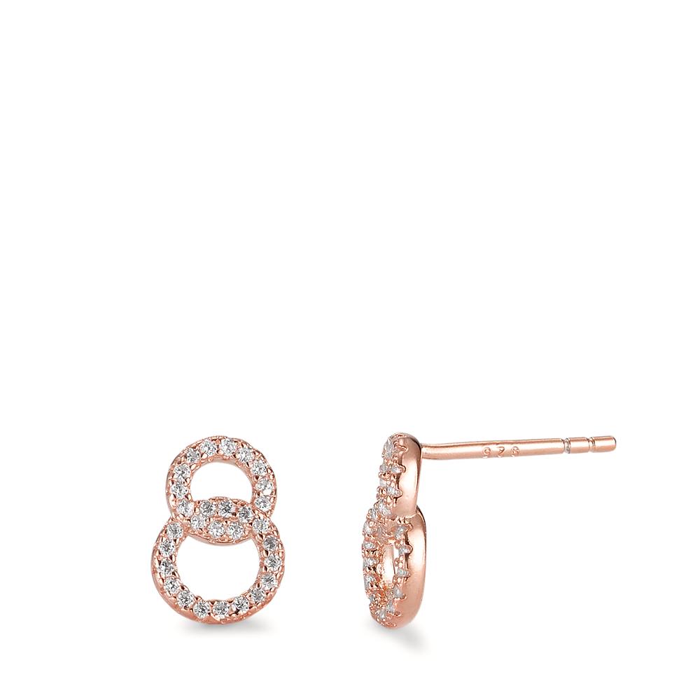 Clous d'oreilles Argent Zircone rosé Plaqué or