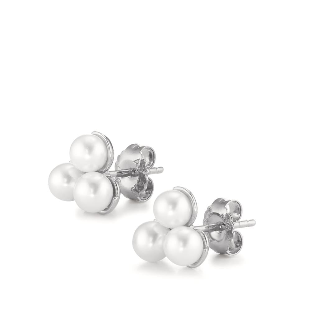 Clous d'oreilles Argent Rhodié perle d'eau douce Ø9 mm