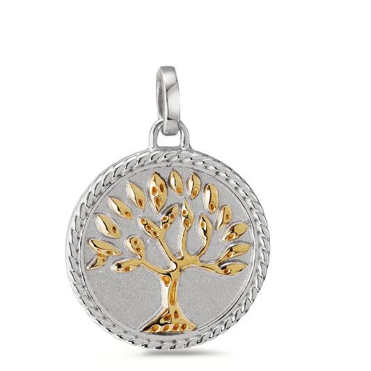 Pendentif Argent jaune Bicolore Arbre de la vie Ø20 mm