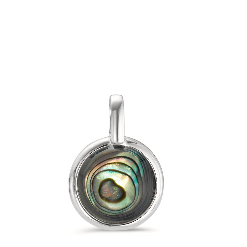 Pendentif Argent Abalone Rhodié Ø14 mm