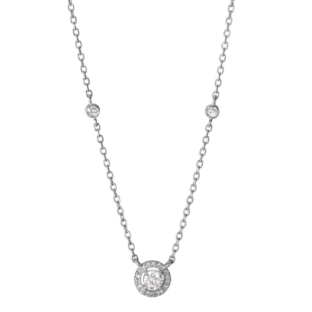 Collier Argent Zircone Rhodié 39-44 cm