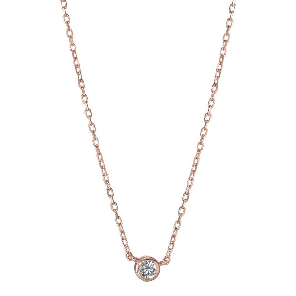 Collier Argent Zircone rosé Plaqué or 40-45 cm