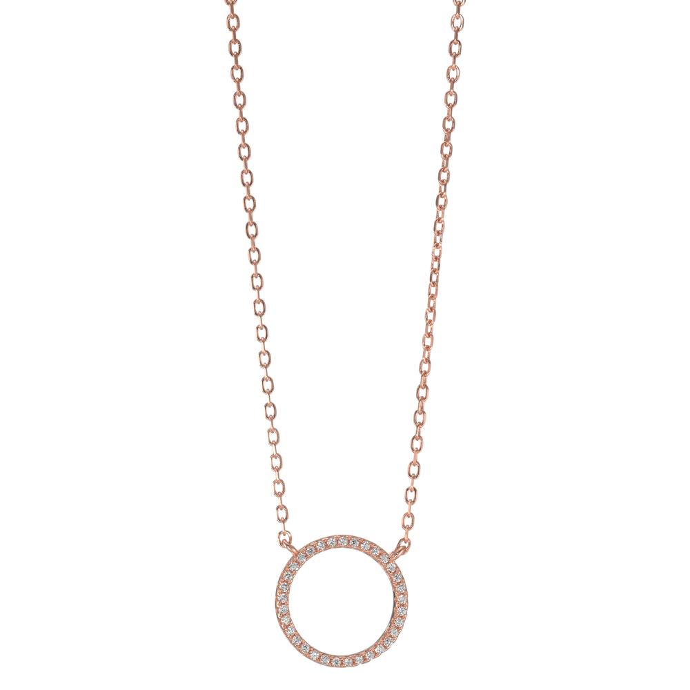 Collier Argent Zircone rosé Plaqué or 39-44 cm Ø14 mm