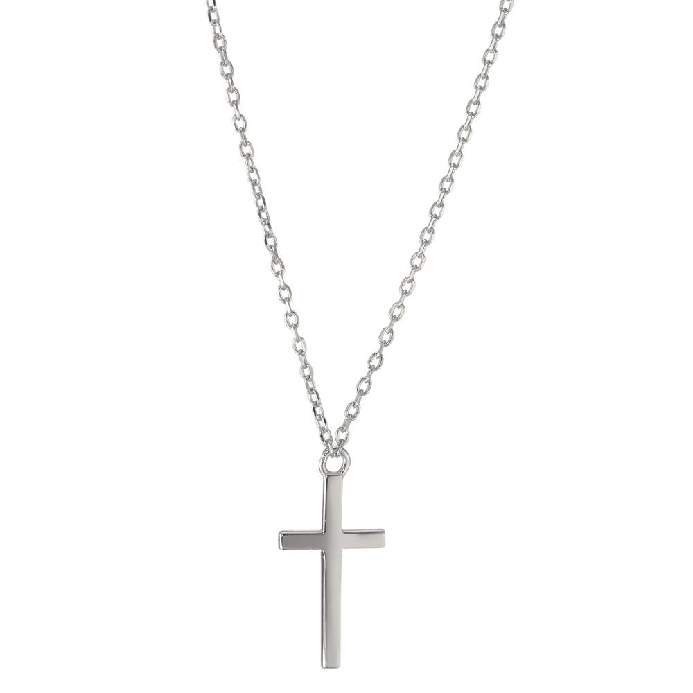 Collier Argent Rhodié Croix 40-45 cm