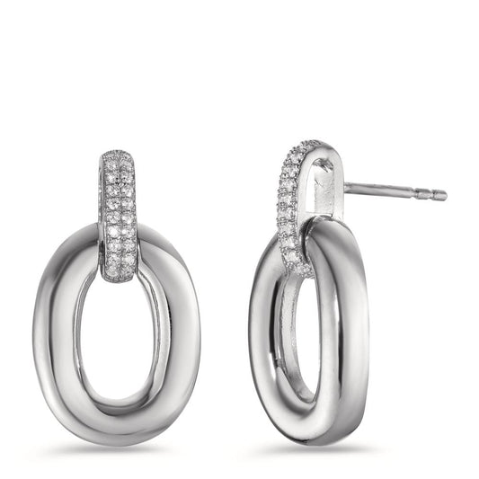 Pendant d'oreilles Argent Zircone 40 Pierres Rhodié