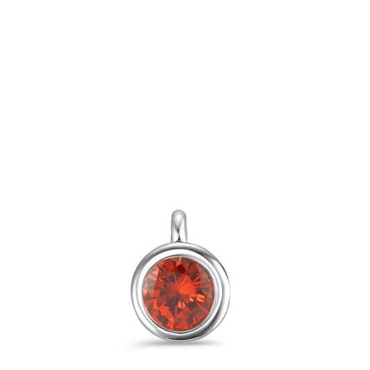 Pendentif Acier inoxydable Zircone rouge Ø7 mm