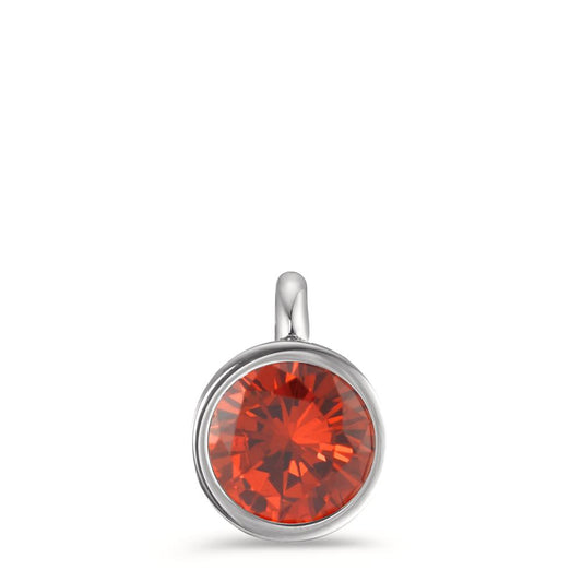 Pendentif Acier inoxydable Zircone rouge Ø9.5 mm