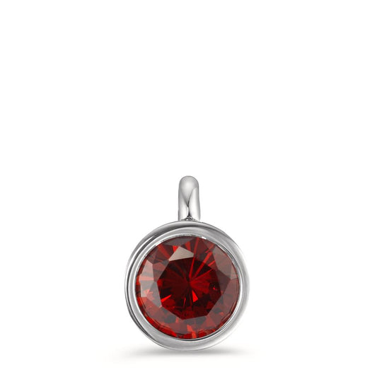 Pendentif Acier inoxydable Zircone bordeaux Ø9.5 mm