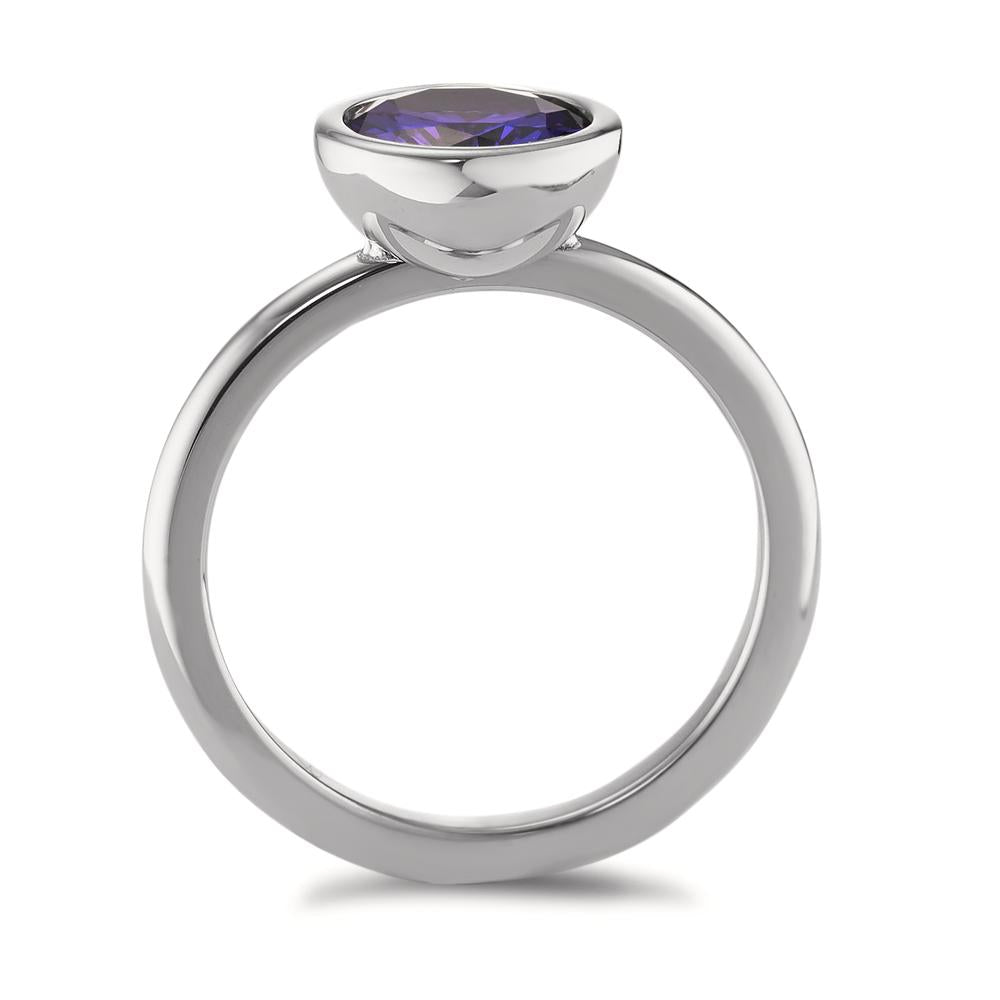 Bague Acier inoxydable Zircone violet Ø9.5 mm