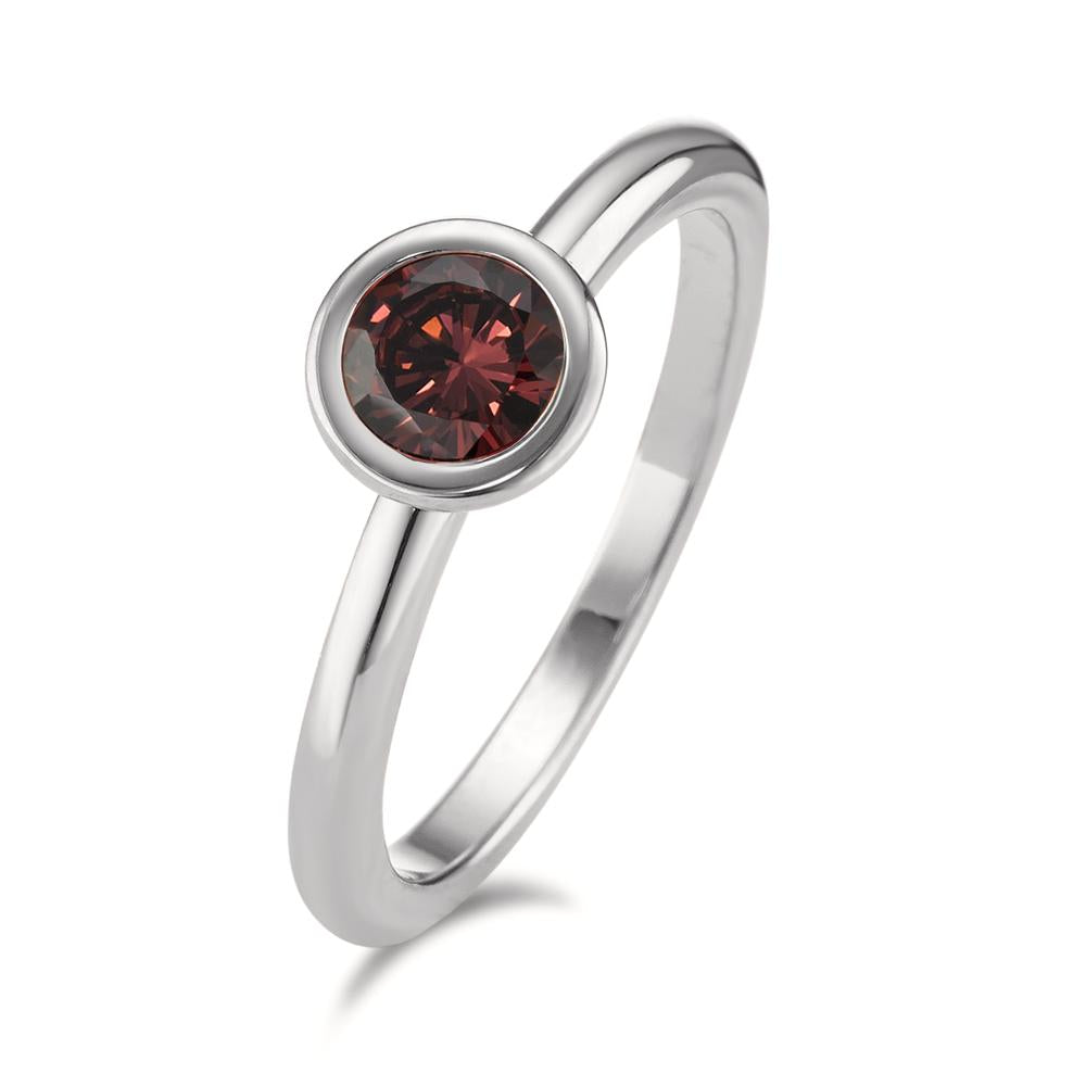 Bague Acier inoxydable Zircone rosé Ø7 mm