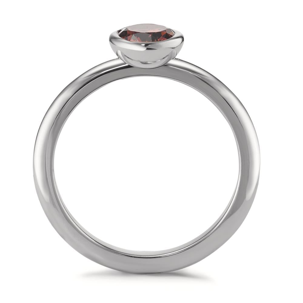 Bague Acier inoxydable Zircone rosé Ø7 mm