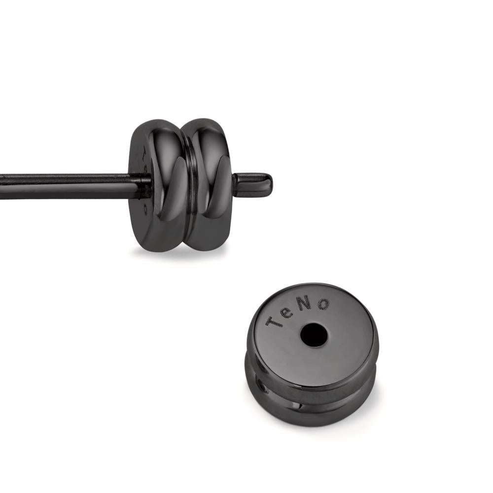 Pendant d'oreilles Acier inoxydable, Carbone noir PVD Ø8 mm