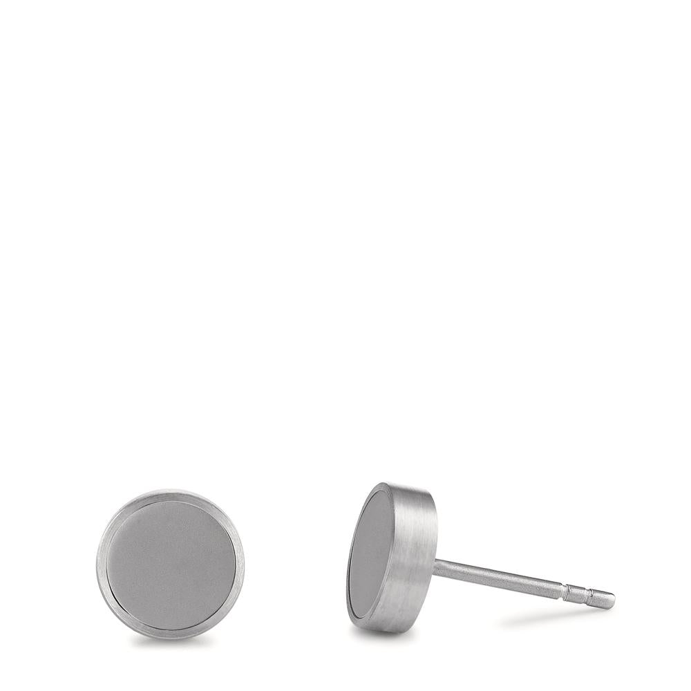 Clous d'oreilles Acier inoxydable gris PVD Ø8 mm