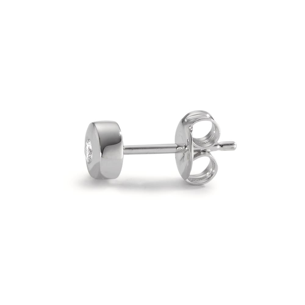 Clous d'oreille à l'unité Or blanc 18K Diamant 0.03 ct, w-si Ø4.5 mm