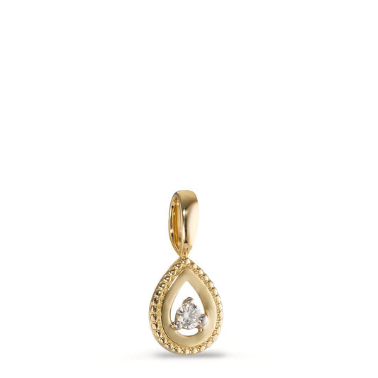 Pendentif Or jaune 9K Diamant 0.02 ct, brillant, p1 Ø5 mm