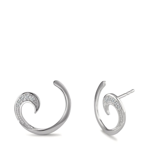 Boucles d'oreilles Or blanc 9K Diamant blanc, 0.06 ct, 10 Pierres, brillant, w-si Ø16 mm