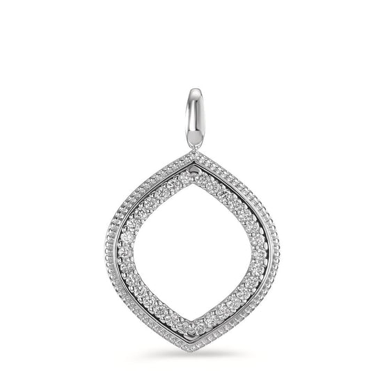 Pendentif Or blanc 18K Diamant 0.18 ct, 30 Pierres, brillant, w-si