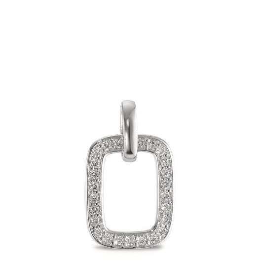 Pendentif Or blanc 18K Diamant 0.125 ct, brillant, w-si