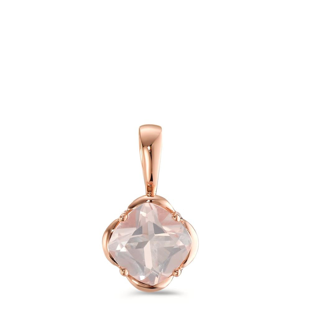 Pendentif Or rouge 18K Quartz rose Ø8 mm