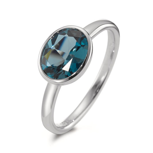 Bague Or blanc 18K Topaze London Blue