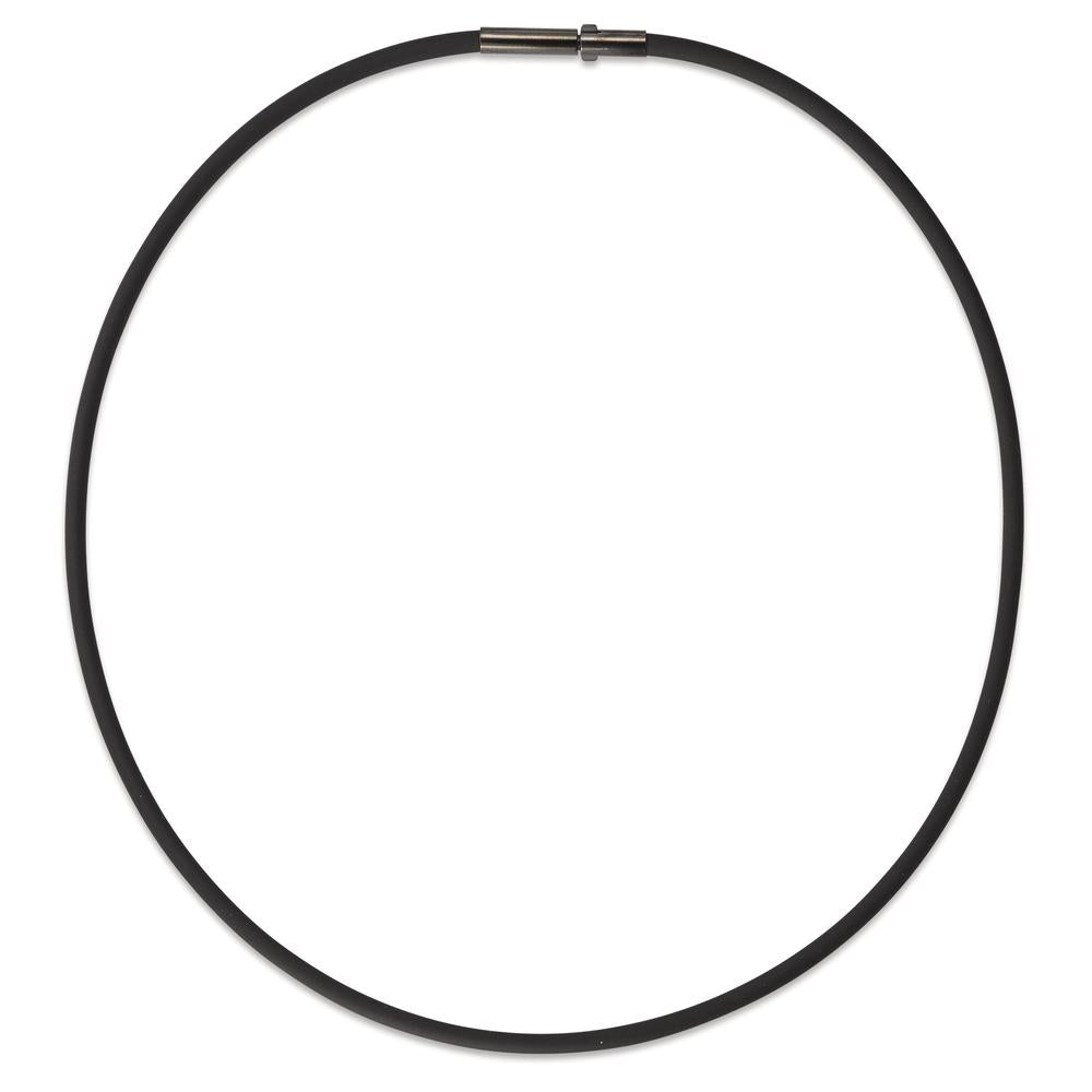 Collier Silicone, Acier inoxydable noir PVD 42 cm Ø3 mm